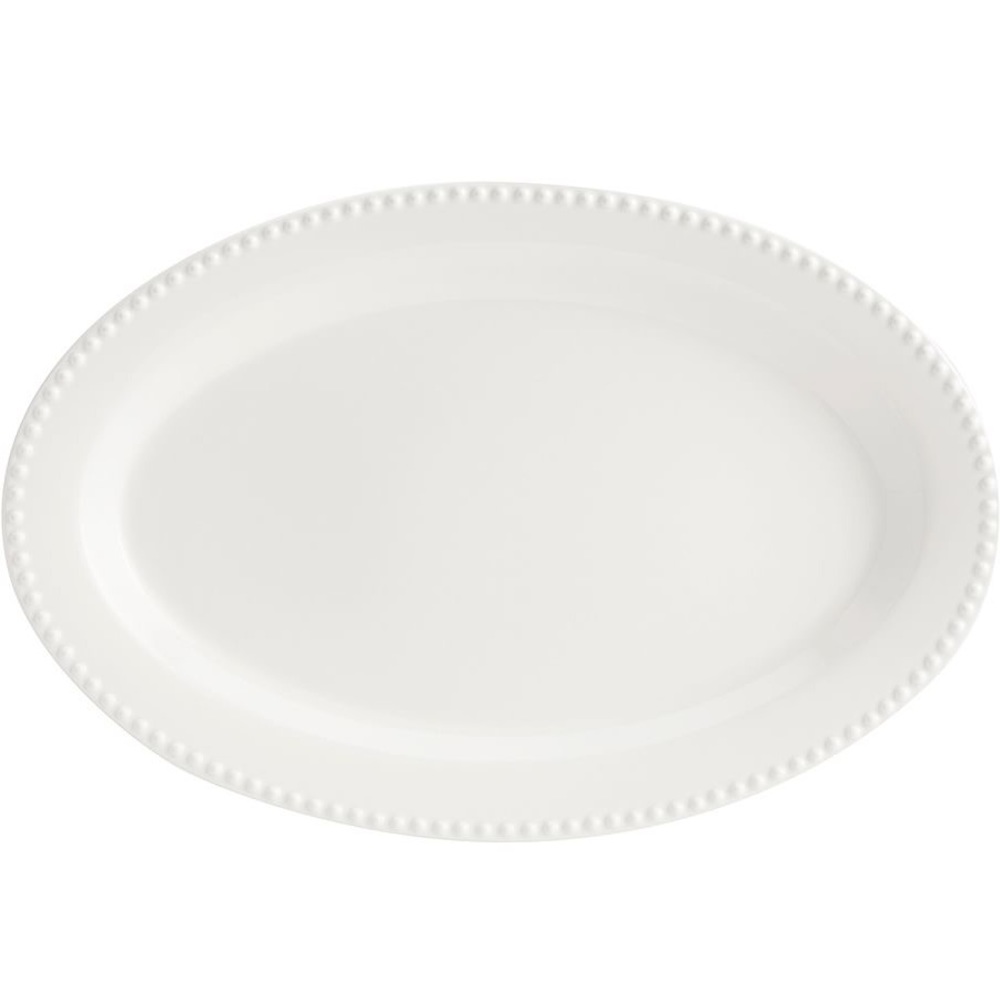 Pottery Barn Emma Beaded Stoneware Oval Serving Platter- Small
